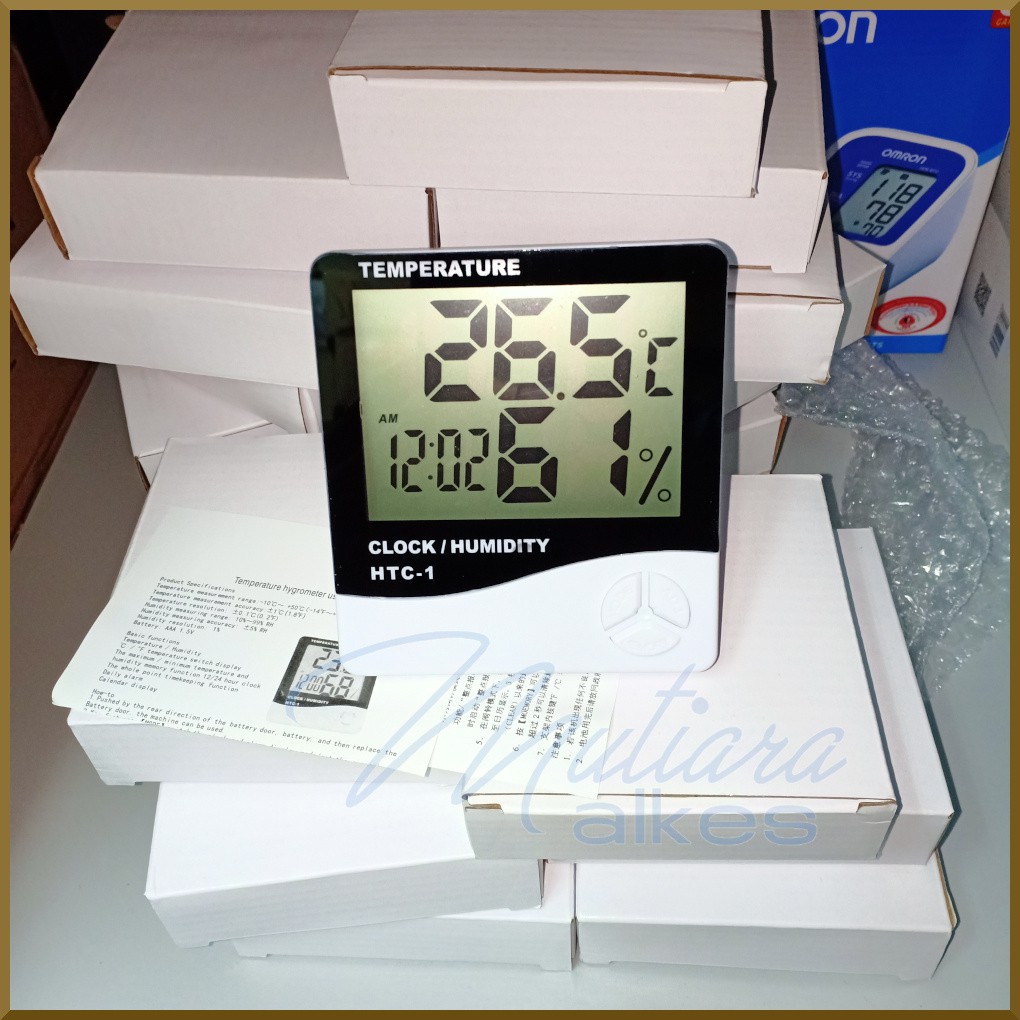 TERMOMETER HYGROMETER RUANG DIGITAL JAM THERMOMETER IN OUT HTC-1