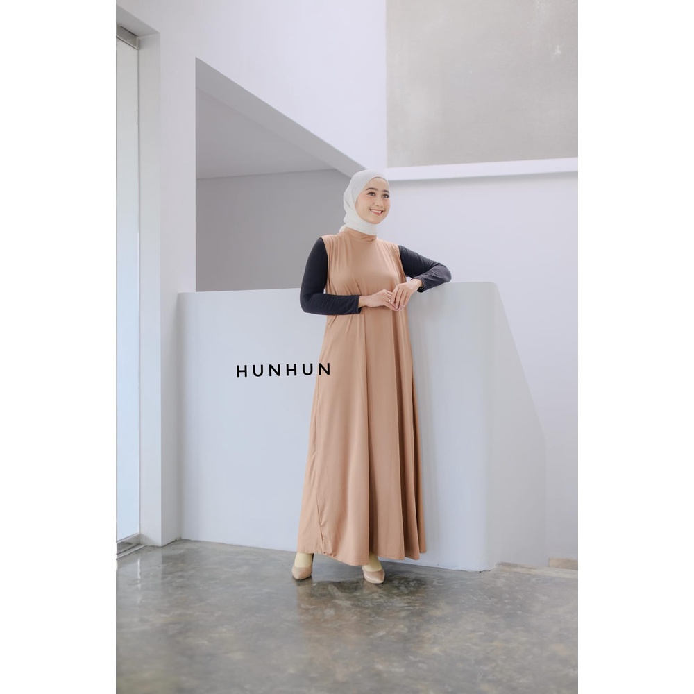 Inner Dress Inner INNER DRESS [SLEEVELESS] Bisa Buat Bumil | SINGLET DALEMAN GAMIS MUSLIM Inner Gamis / Daleman Gamis Hitam Polos Bahan Jersey