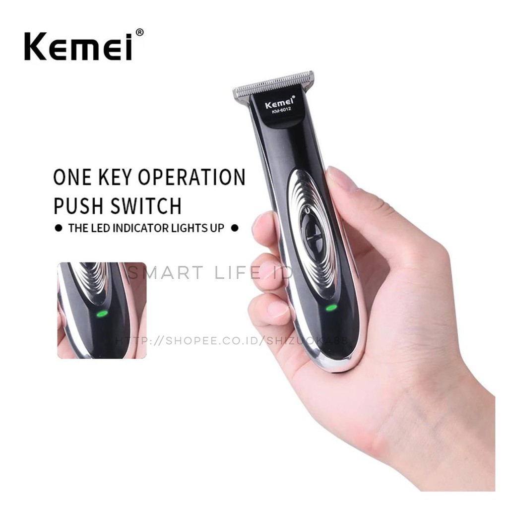 Kemei KM-6012 Alat Cukur Rambut Hair Clipper Detailer Trimmer Mesin Cukuran Barber Shop KM 6012