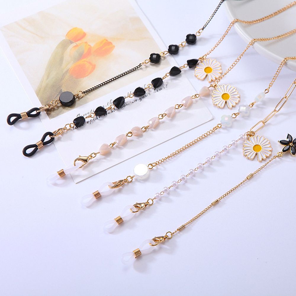 TOP Women Eyewear Neck Strap Retainer Eyeglasses Cord Holder Glasses Chain Anti-Lost Necklace Fashion Beaded Sunglasses Lanyard