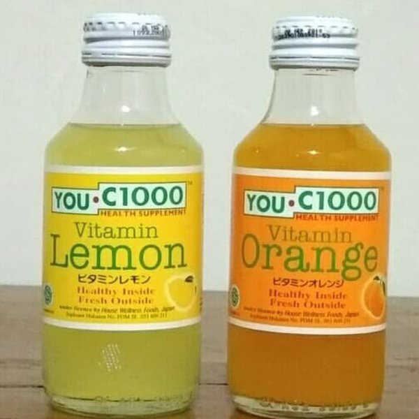 Harga Per Botol You C 1000 Botol Kaca Ukuran 140 Ml Orange Lemon Apple Vitamin Shopee Indonesia