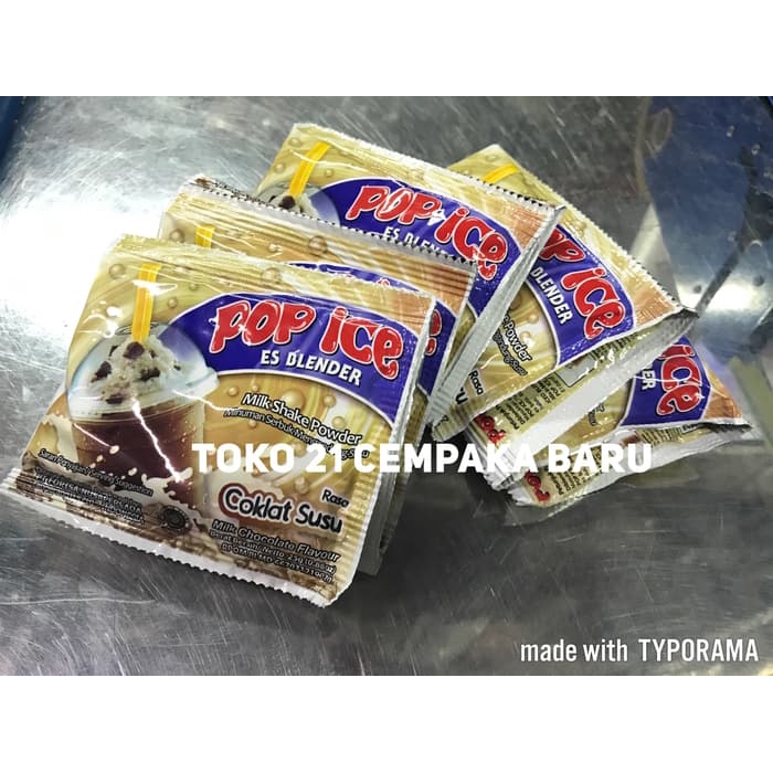 

Pop Ice Rasa Coklat Susu 1 Renceng isi 10 Sachet | Es Blender Pop Ice Cokelat Susu Murah Promo