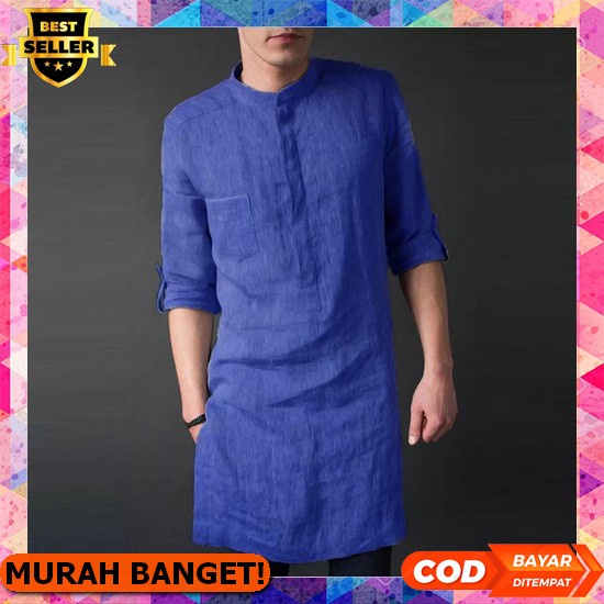 Baju Koko Terbaru Lebaran Lengan Panjang 2021 Dewasa Pria Kekinian Cowok Mewah Murah 2022 Lengan Pen