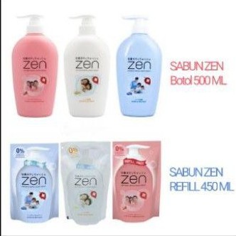 ZEN SABUN MANDI CAIR BOTOL 500ML& ZEN SABUN MANDI CAIR REFILL 450ML