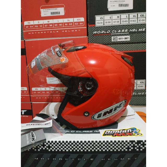 HELM INK CENTRO JET SOLID RED FIRE HELM INK CENTRO POLOS MERAH INK CENTRO ORIGINAL 100% GARANSI