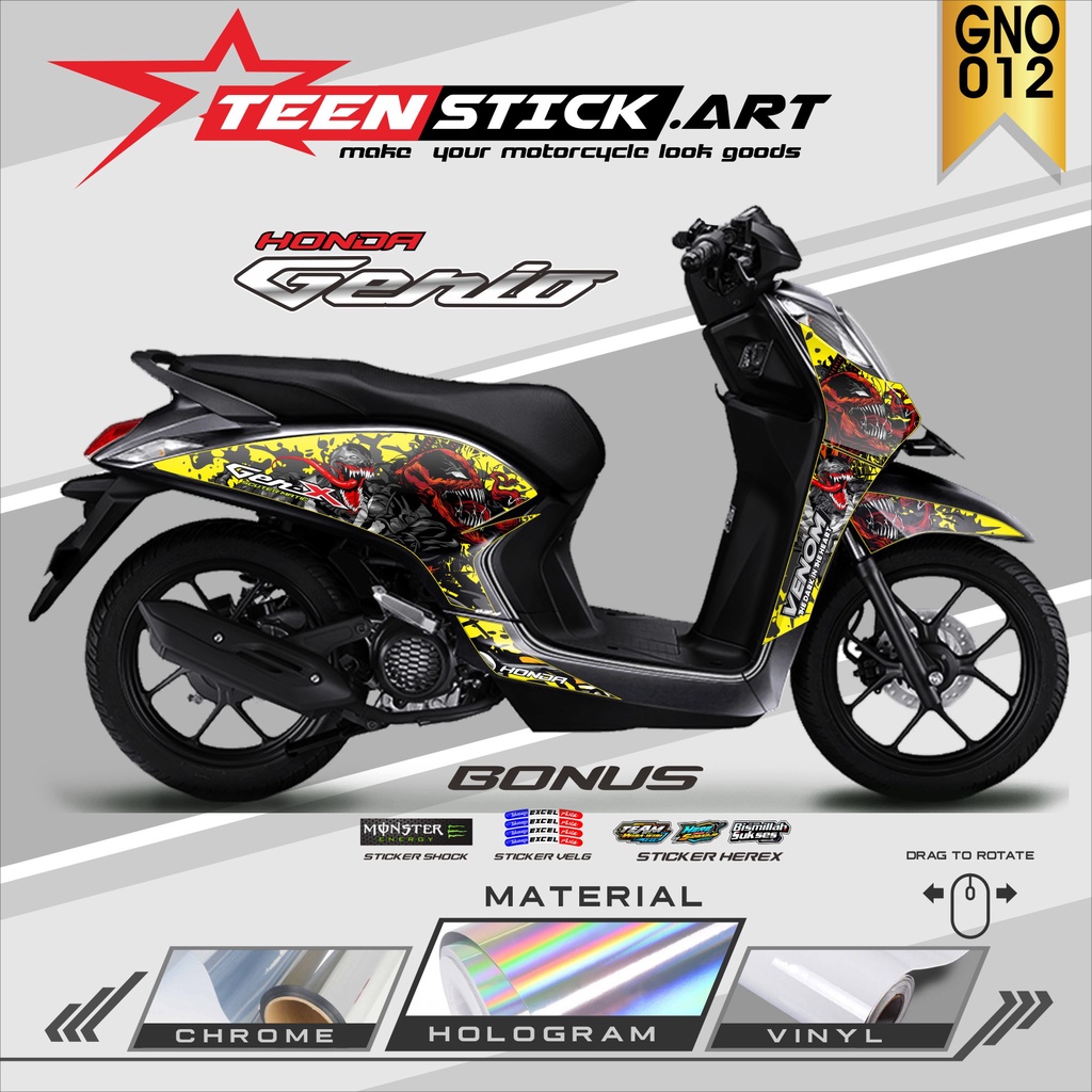 STRIPING GENIO- STRIPING VARIASI HOLOGRAM HONDA GENIO VENOM TN 012