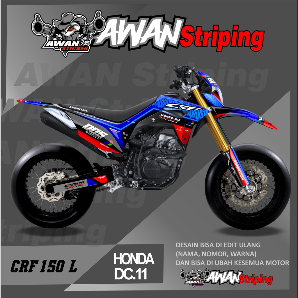 DC.11 Dekal Sticker CRF 150L Full Body sticker Skotlet CRF Desain Racing mandalika