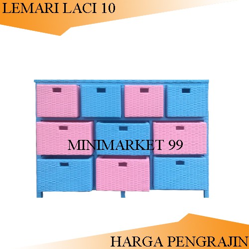 LEMARI ROTAN SINTETIS 10 LACI