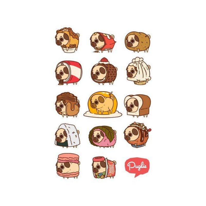 

[PART 10- PUGLIE PUG EDITION] Stiker aesthetic/ Stiker Tumblr/ Stiker HP, dll (Beli 5 Gratis 1)