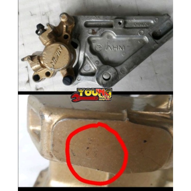 Kaliper Rem Cakram Belakang Bracket dudukan Pangkon Supra X 125 TR DD Original asli AHM