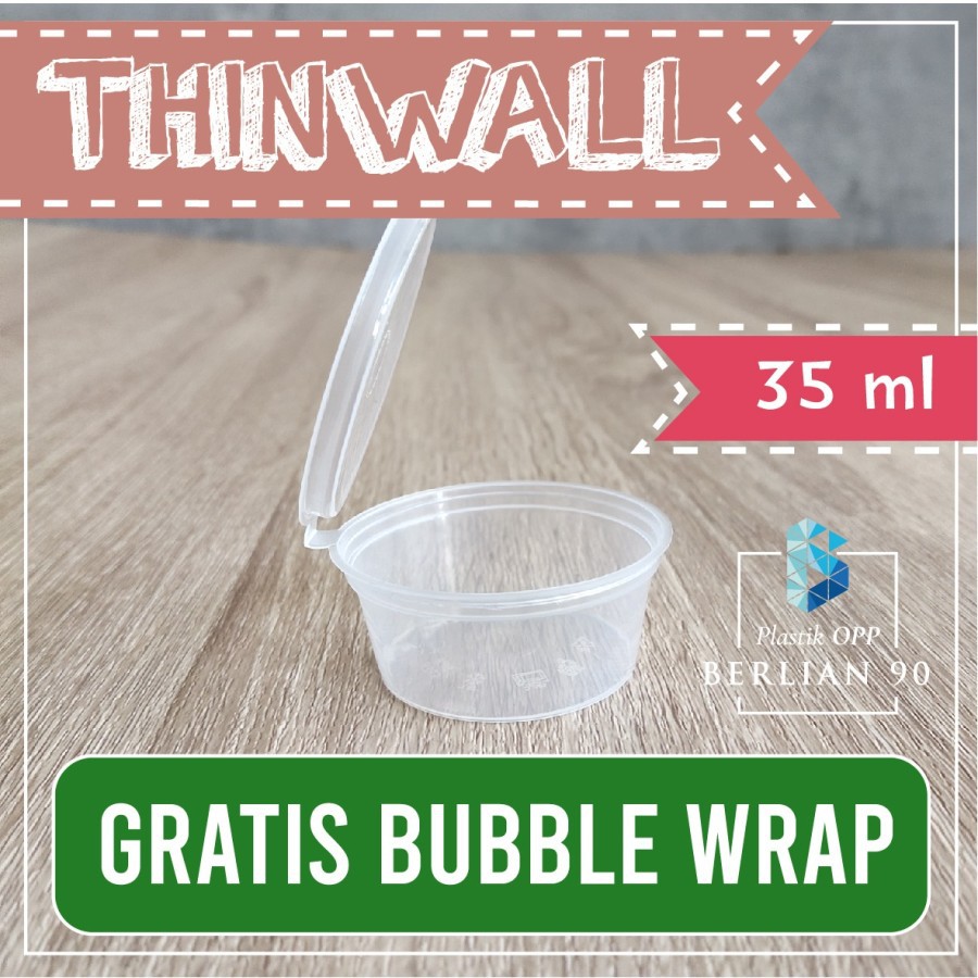 Thinwall Tempat Saos Plastik 35 ml Cup Saos Sambal Wadah Saos Plastik Sauce Container Thinwall Kecil