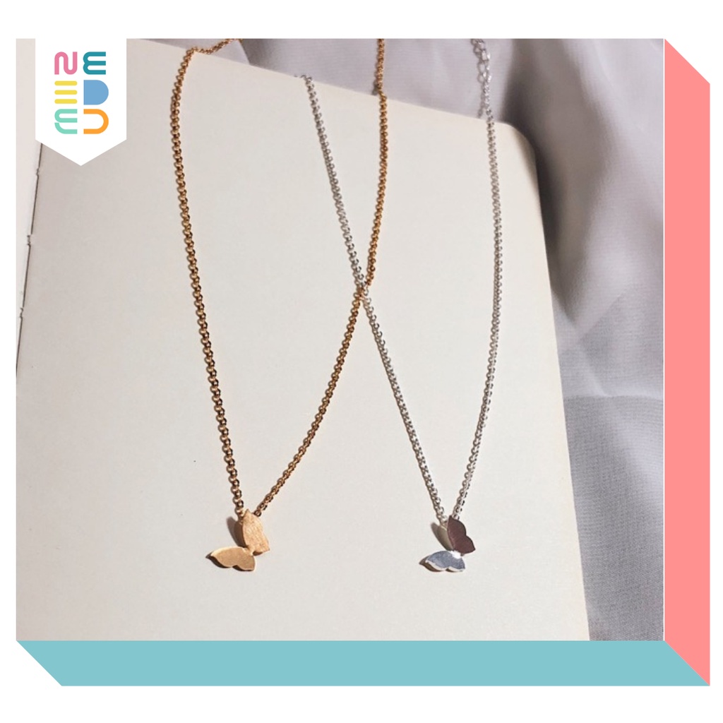 NEEDED.ID JKT | Butterfly Necklace / Kalung Kupu-Kupu Aesthetic Korea / Hnm Forever21 Stainless