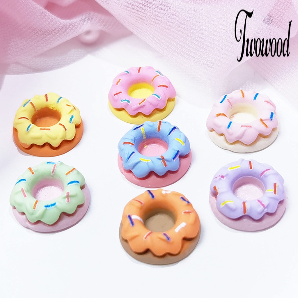 20 Pcs Aksesoris Kuku Bentuk Donat 3D Bahan Resin Untuk Perempuan