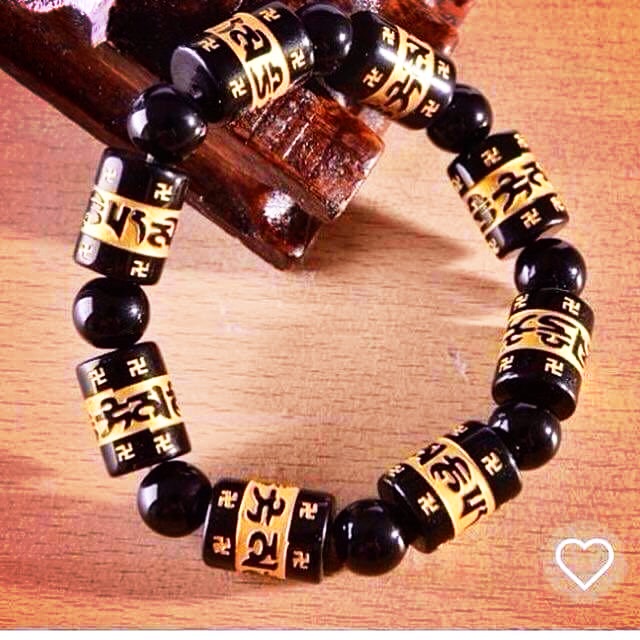 GELANG OM MANI PADME HUM .hitam