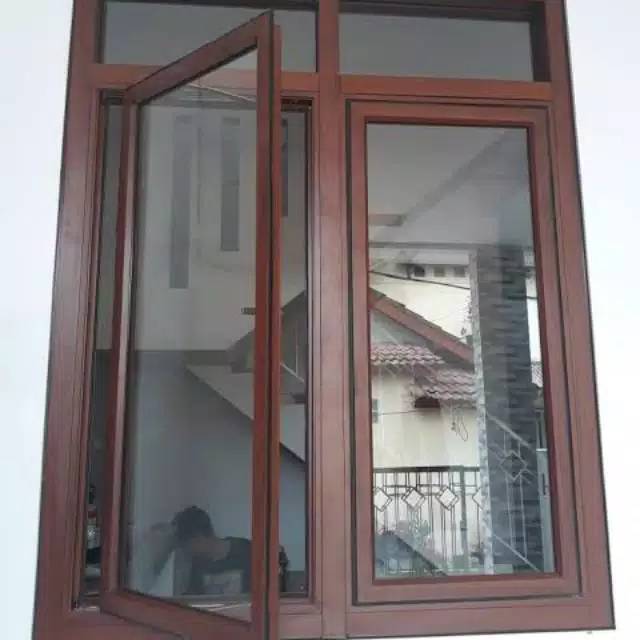 Jendela Aluminium Warna Serat Kayu Shopee Indonesia