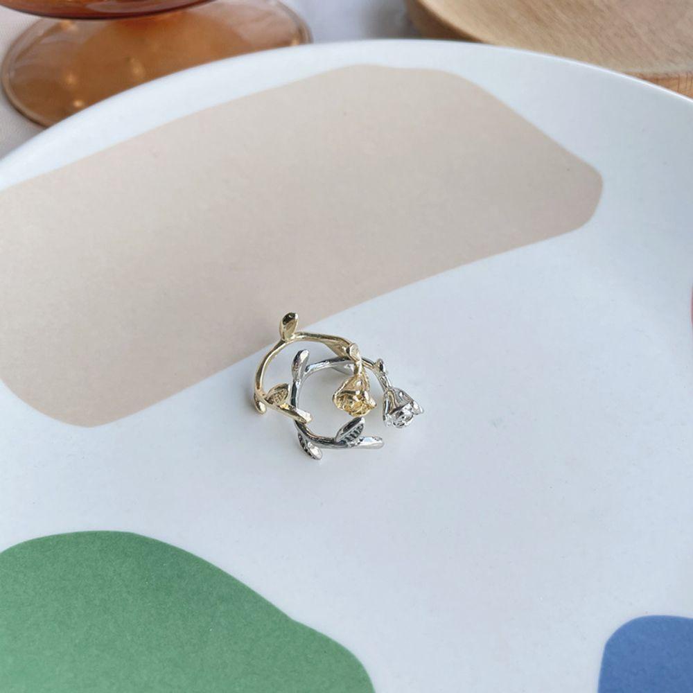 Mxbeauty Cincin Bunga Mawar Elegan Retro Hadiah Ulang Tahun Fashion Perhiasan Adjustable Hari Valentine Wanita Jari Ring