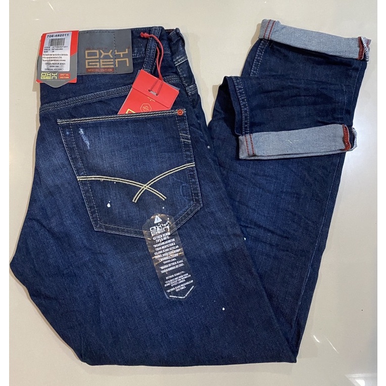 celana oxygen terbaru bahan jeans non strech (tidak karet) model slimfit original new produk 449,900