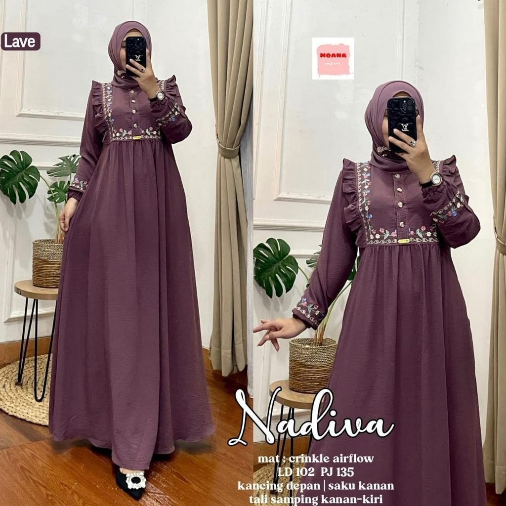 NADIVA DRESS BORDIR CRINKEL TERBARU