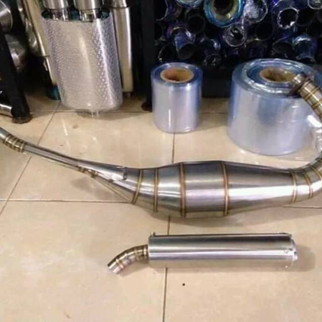 Knalpot racing ninja R/RR/SS full stainless model creampie original