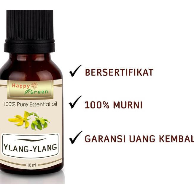V0I5 Happy Green Pure Ylang Ylang Essential Oil -10Ml Minyak Bunga Ylang Plfd