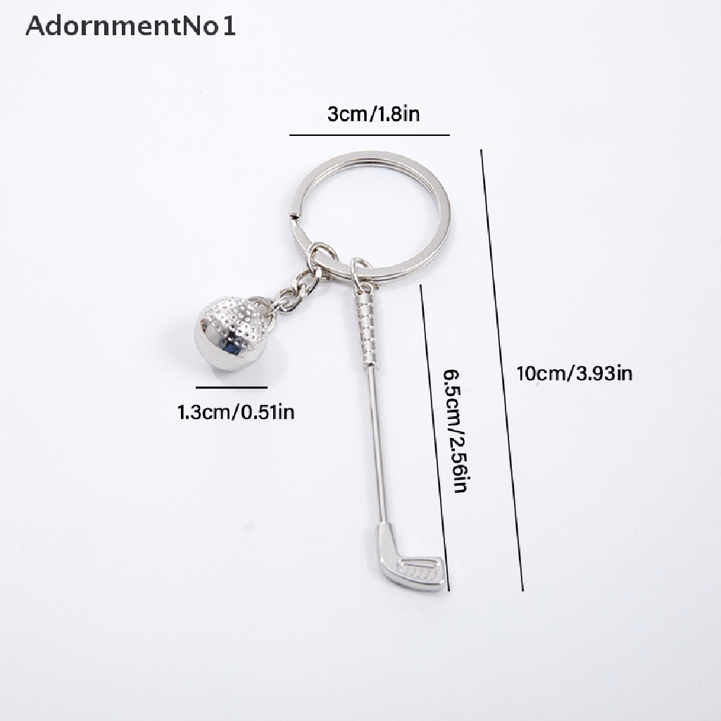 (AdornmentNo1) Gantungan Kunci Bentuk Tongkat Golf Bahan Alloy Warna Silver