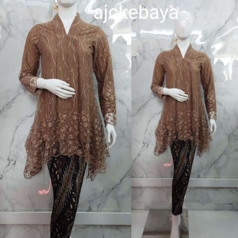 kebaya/Kebaya Kartini Tunik/ Tunik tulle / Kebaya Modern/Kebaya Busui/Set Kebaya Tunik