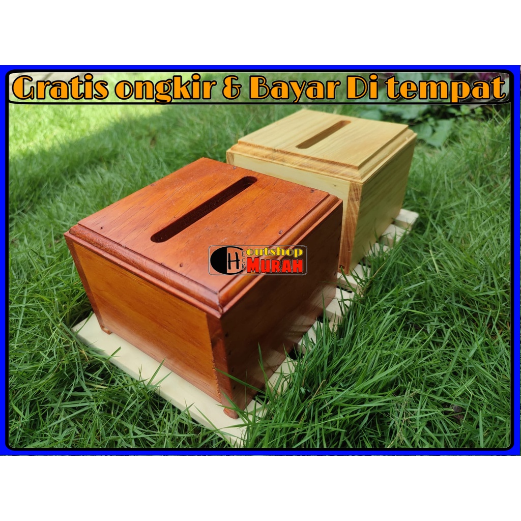 KOTAK TISU SMALL/ TEMPAT TISU KAYU KECIL / BOX TISSUE / KOTAK TISU KAYU PINUS