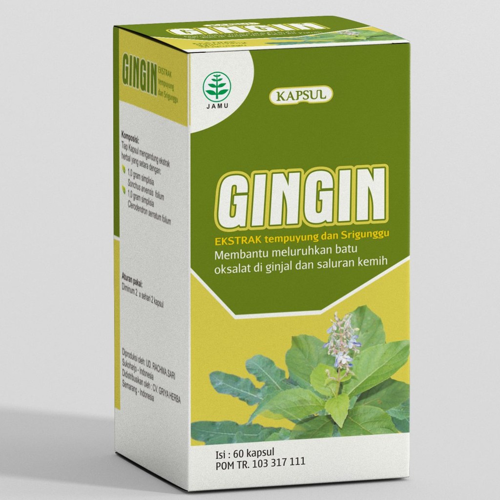 Kapsul Herbal Gingin Obat Herbal Alami untuk lancarkan buang saluran kemih ORIGINAL KHASIAT AMPUH