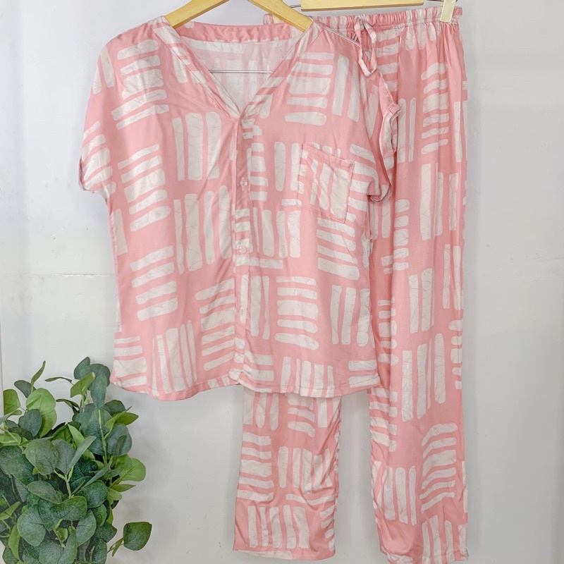 PIYAMA VNECK / PIYAMA KANCING HITS PIYAMA KANCING BUSUI / PIYAMA RAYON / HOMEWEAR-NC 36