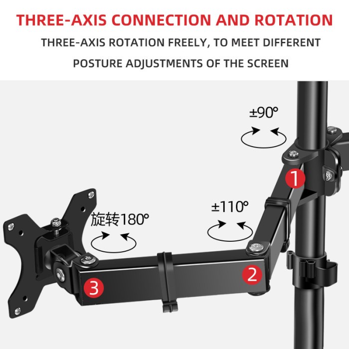 Triple W Quad Monitor Clamp Bracket Breket Mount Holder Desk LED LCD