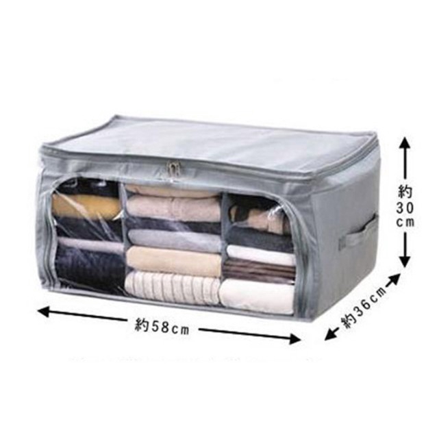 Adda Home - Bamboo Storage Box Tempat Penyimpanan Baju 3 Sekat - 62L