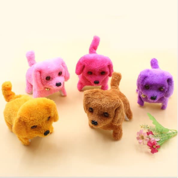 Mainan Anak Boneka Anjing Berjalan dan Menggonggong Lucu - KSY204 - Orange