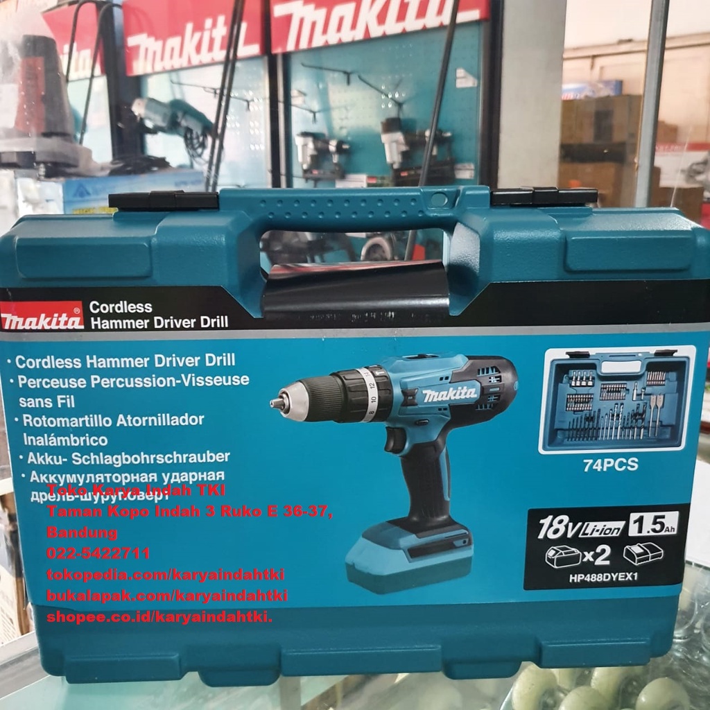 Makita HP488 HP 488 D DYEX1DF488D003 Mesin bor tembok Cordless Baterai Hammer Drill HP488D HP488DYEX