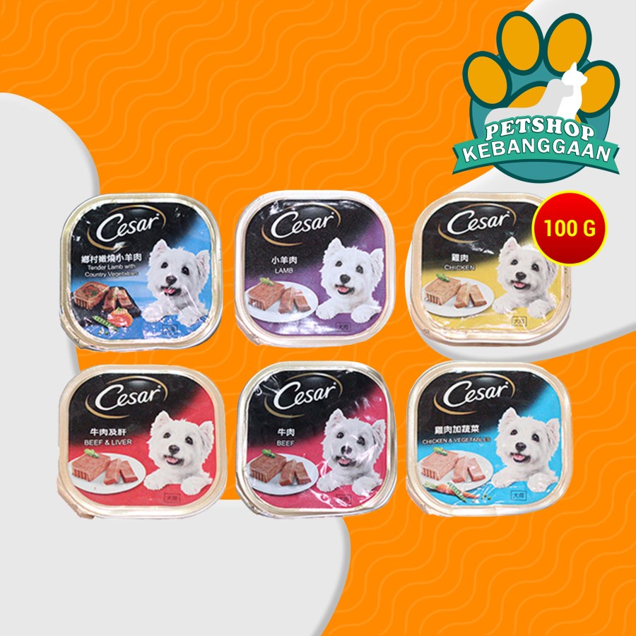 Cesar Dog Wet Food All Varian 100 Gram / Makanan Anjing Kornet 100Gram