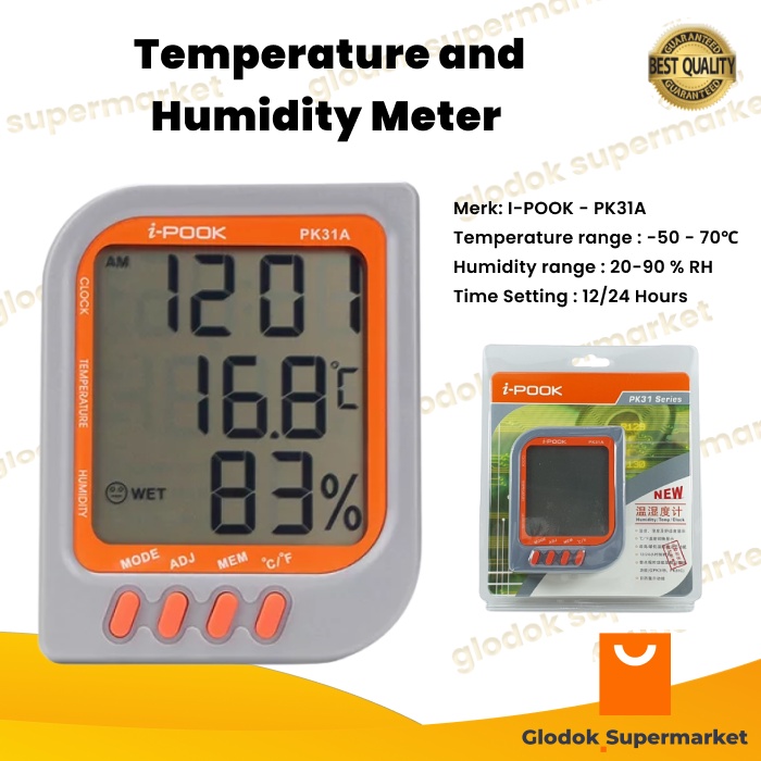 Temperature Humidity Meter i-pook PK31 Thermometer Hygrometer Thermohygro