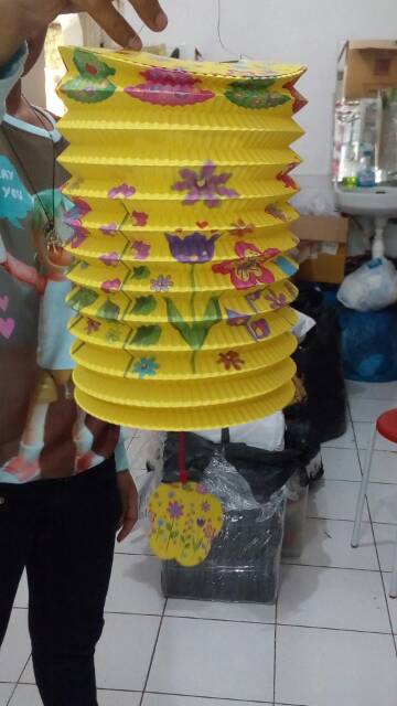 Lampion tabung kertas motif lucu dan unik