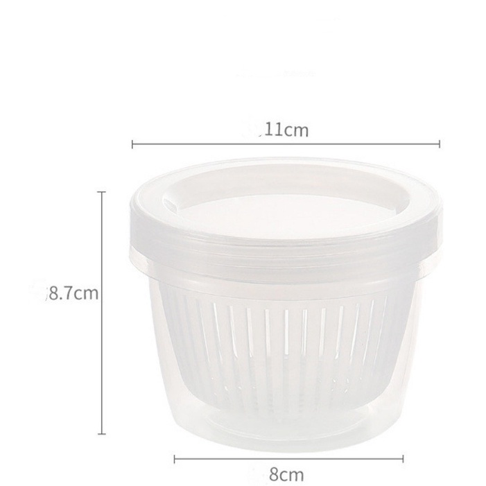 Kontainer / Kotak Penyimpanan / Toples Bawang Cabai Daun Bawang Buah Kulkas Freezer + Saringan