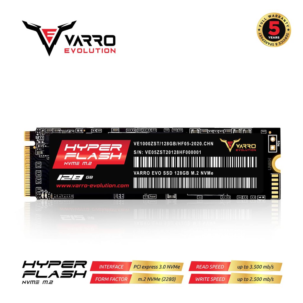 SSD VARRO M2 NVME HYPER FLASH 128GB GARANSI 5 TAHUN