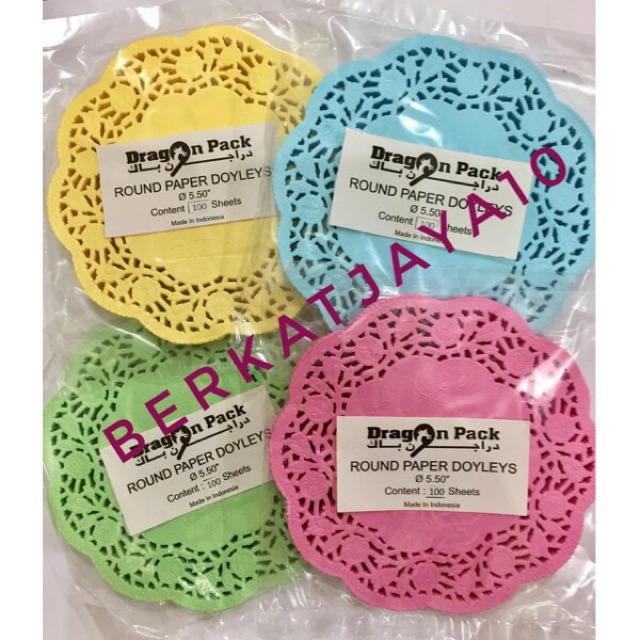 Paper Doilies Alas Renda Toples warna warni 5.5&quot; isi 100pcs