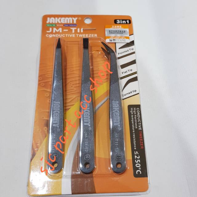 PINSET JAKEMY JM - T11 TWEEZER 3 IN 1