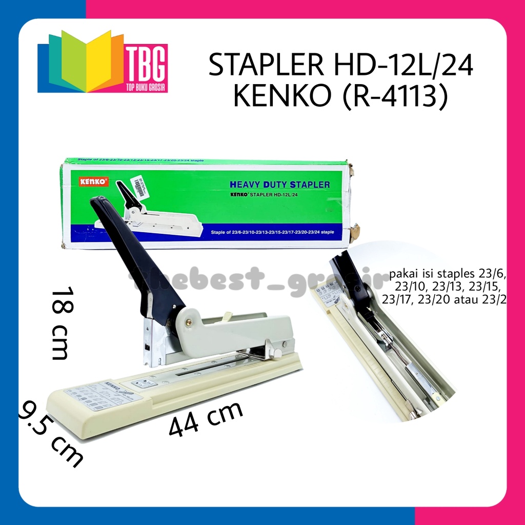 

1 PCS STAPLER HD12L/24 KENKO / STAPLES BESAR / STAPLES JILID / HEAVY DUTY STAPLER (R-4113)