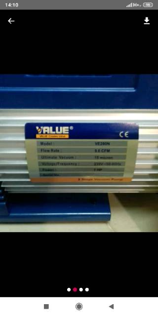 Vacum pump AC ve280 N value vacuum pump value 1pk