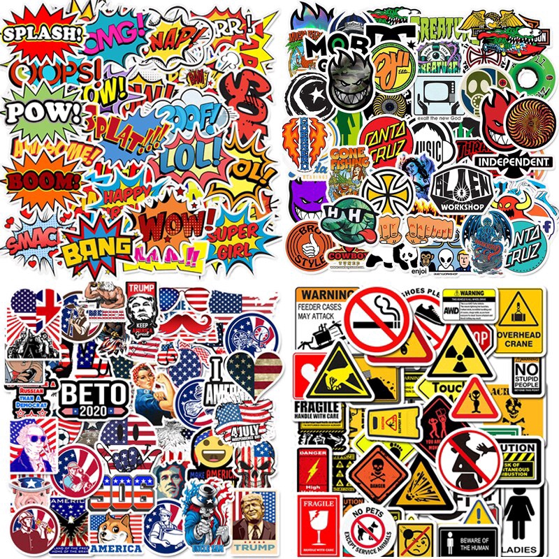 50pcsset Vinyl Motif Print Graffiti Stickers Made From Classic Style For Car Decoration