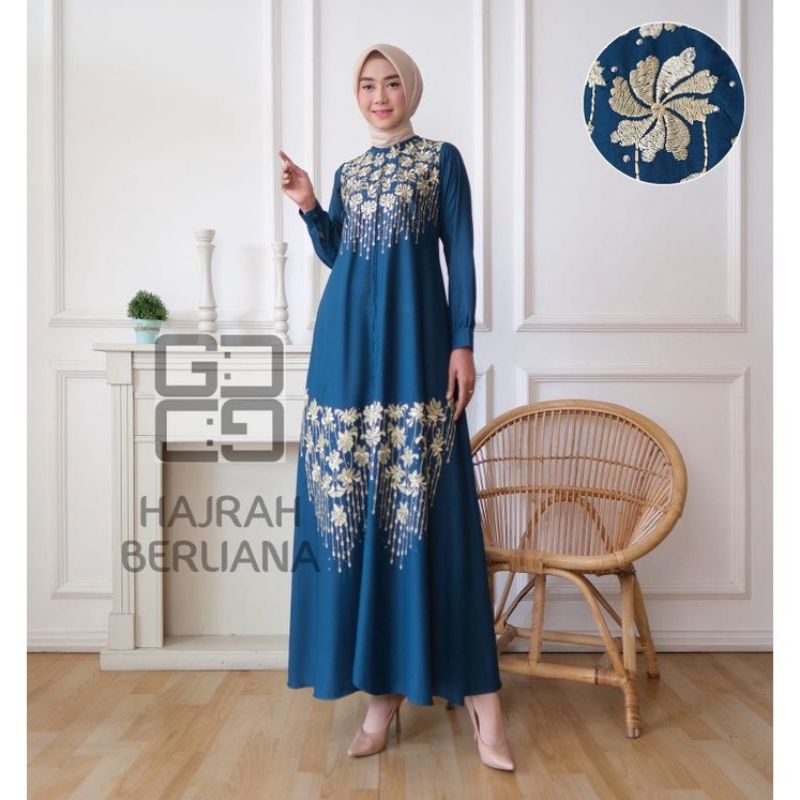 Dress gamis (Guzel) // Bahan Katun Toyobo premium, bordiran-payet Kualitas terjamin
