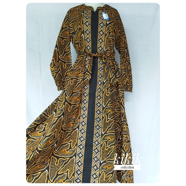 Gamis Long Dress Katun Halus Motif Batik Tradisional Murah Pakaian Muslim Wanita Modern Jumbo Baju R