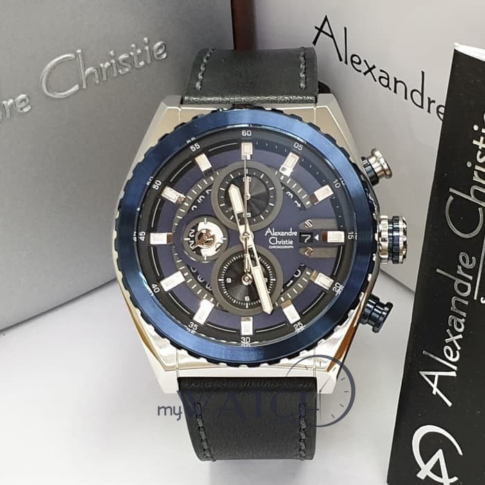 Jam Tangan Pria AC Alexandre Christie 6521 MC Black Silver Blue