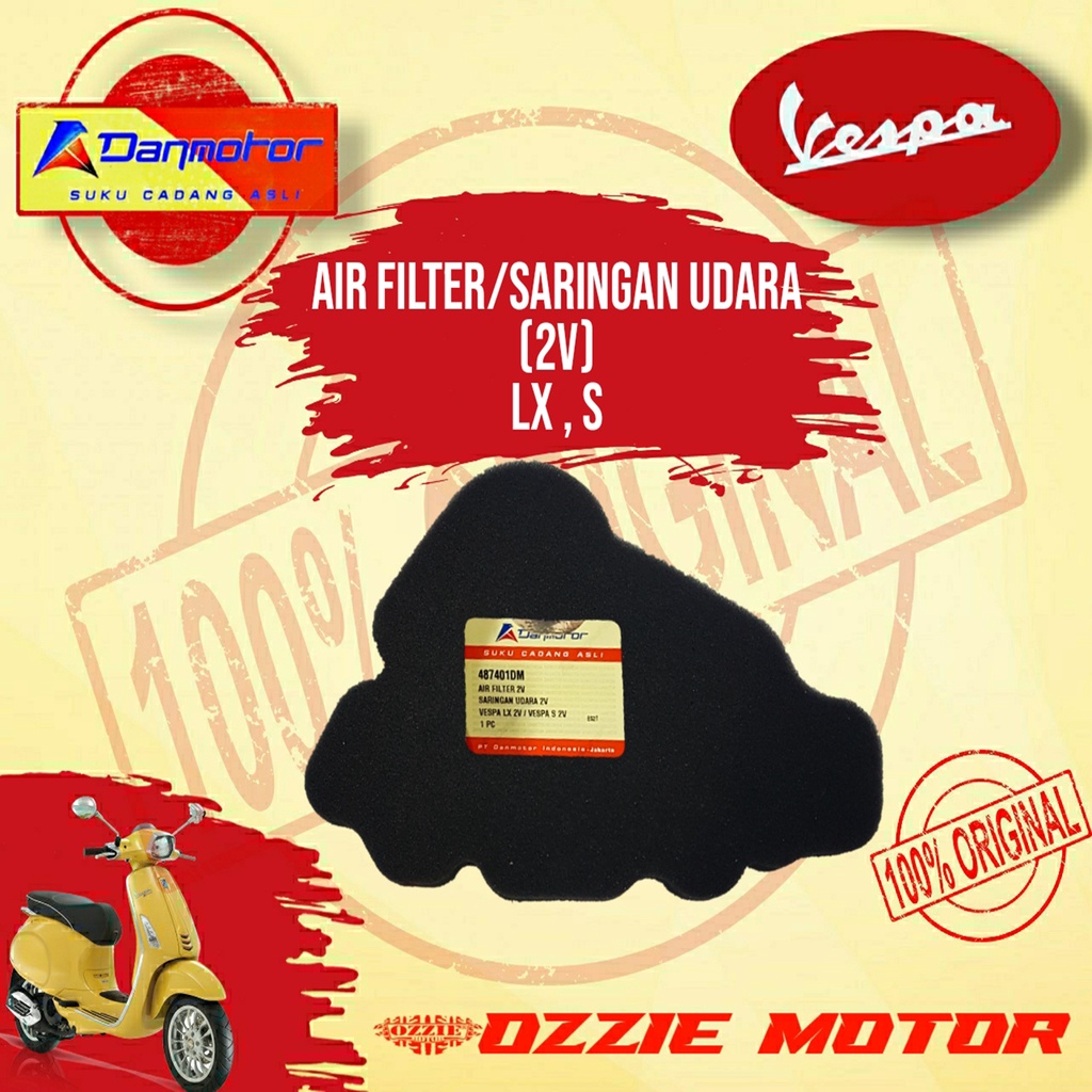 DANMOTOR AIR FILTER / SARINGAN UDARA ORIGINAL VESPA MATIC LX/S 2V