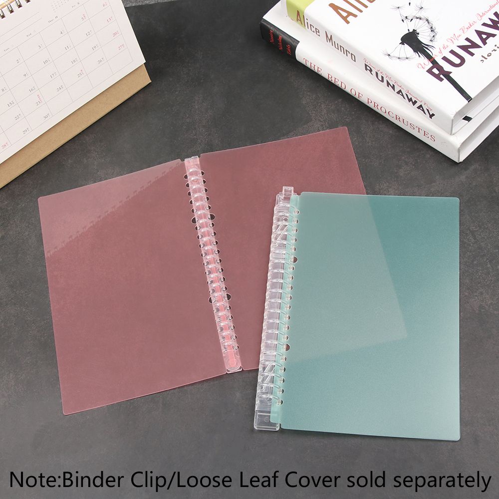 ROW A5/B5 Fashion Loose-leaf Cover Accessory Ring Binder Notebook Paging Separator New File Folder Refillable Plastic 20/26Hole Clear Notepad/Multicolor