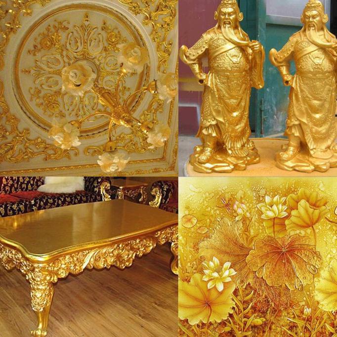 

LEM GOLD LEAF kertas gilding foil paper emas silver perak slime hiasan