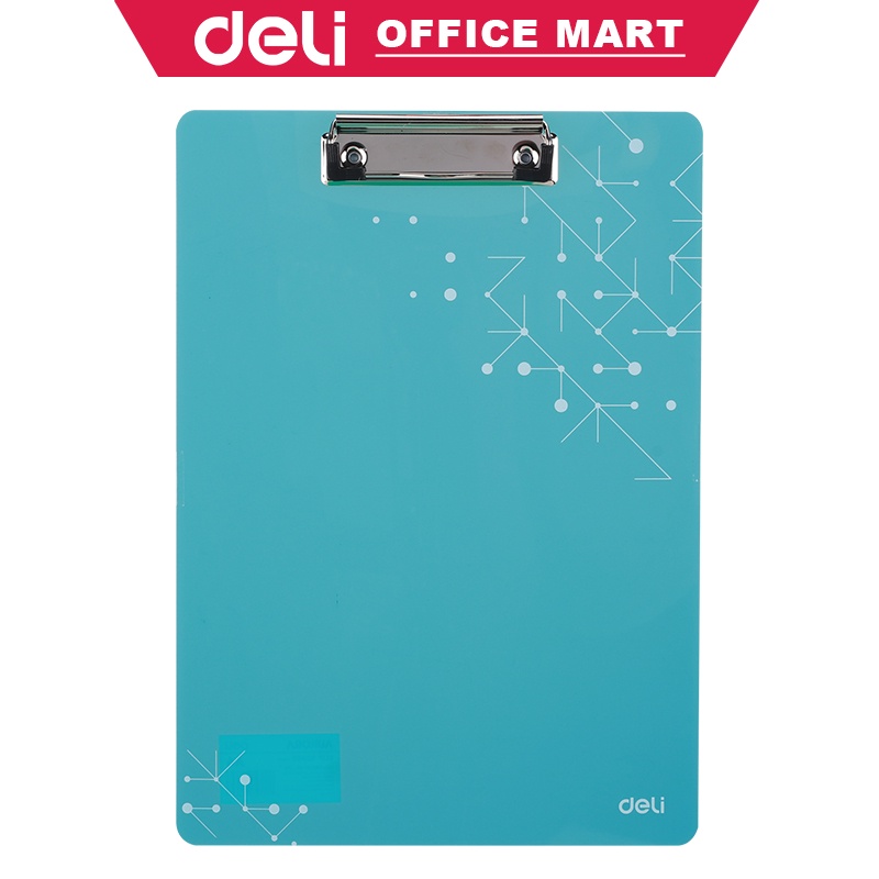 Deli Papan Ujian Aesthetic A4 Papan Jalan Clipboard Papan Dada Plastik Hijau PP 1.5mm Plastik Vertikal Alat Tulis Clip Board